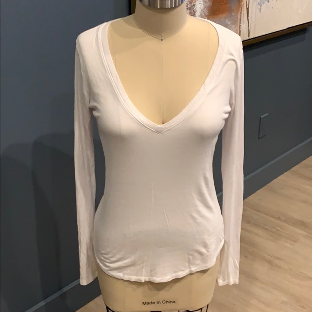 Lovestitch long sleeve ribbed v neck